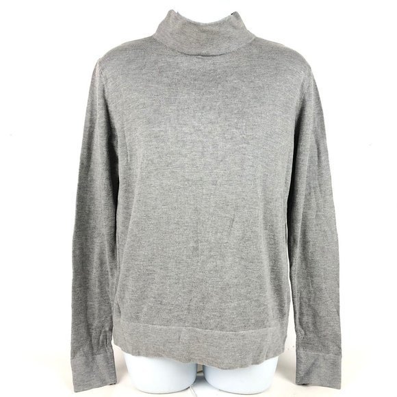 Joan Vass Gray Turtleneck Sweater Tunic 